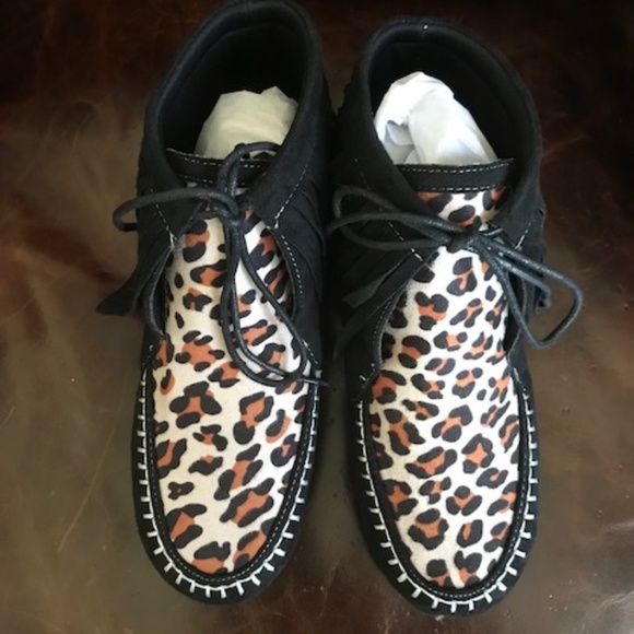 leopard moccasins with fringe